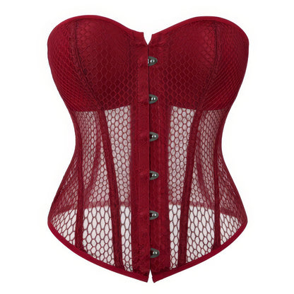 Mesh Panel Fishnet Corset Top