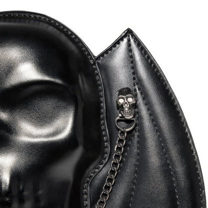 Bat Wing Skull Accent Shoulder Bag