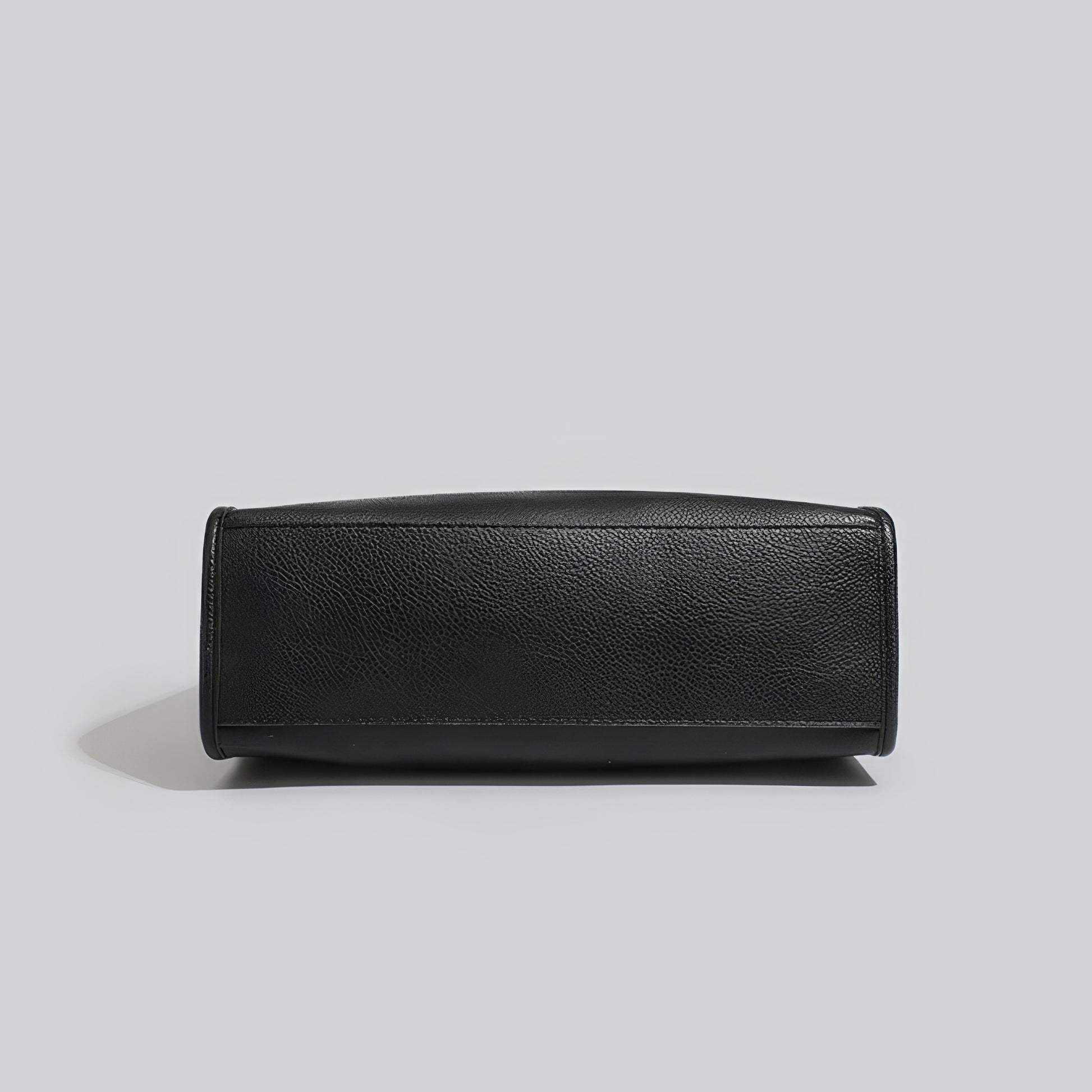 Structured Black Faux Leather Shoulder Bag