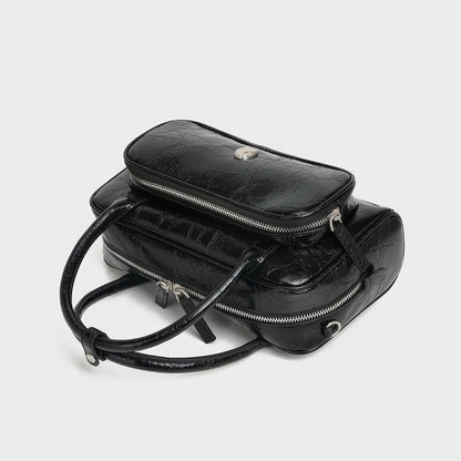 Crinkled Glossy Rectangle Handbag