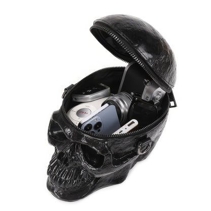 Glossy Skull-Shaped Shoulder Bag
