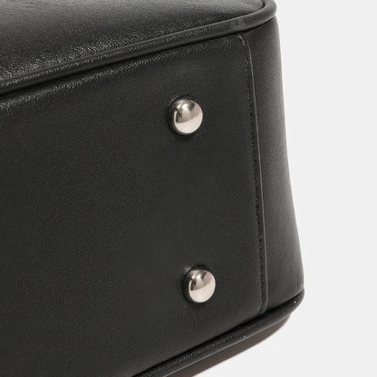 Belted Minimal Faux Leather Shoulder Bag