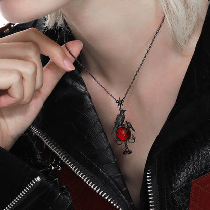Raven Orb Pendant Necklace