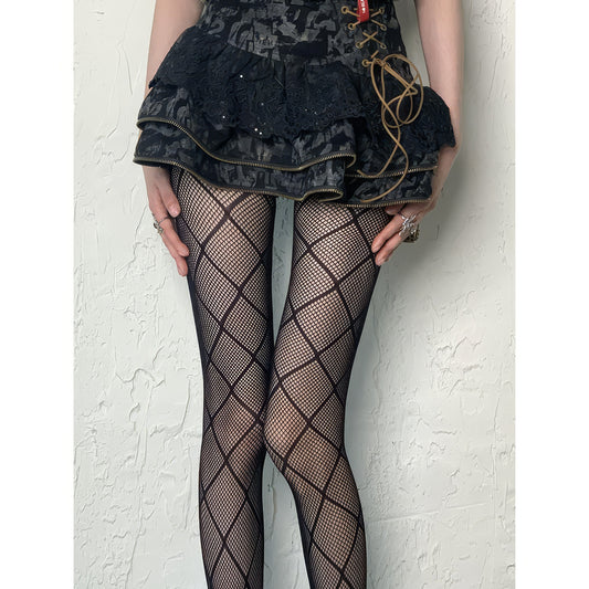 Wide Diamond Fishnet Tights