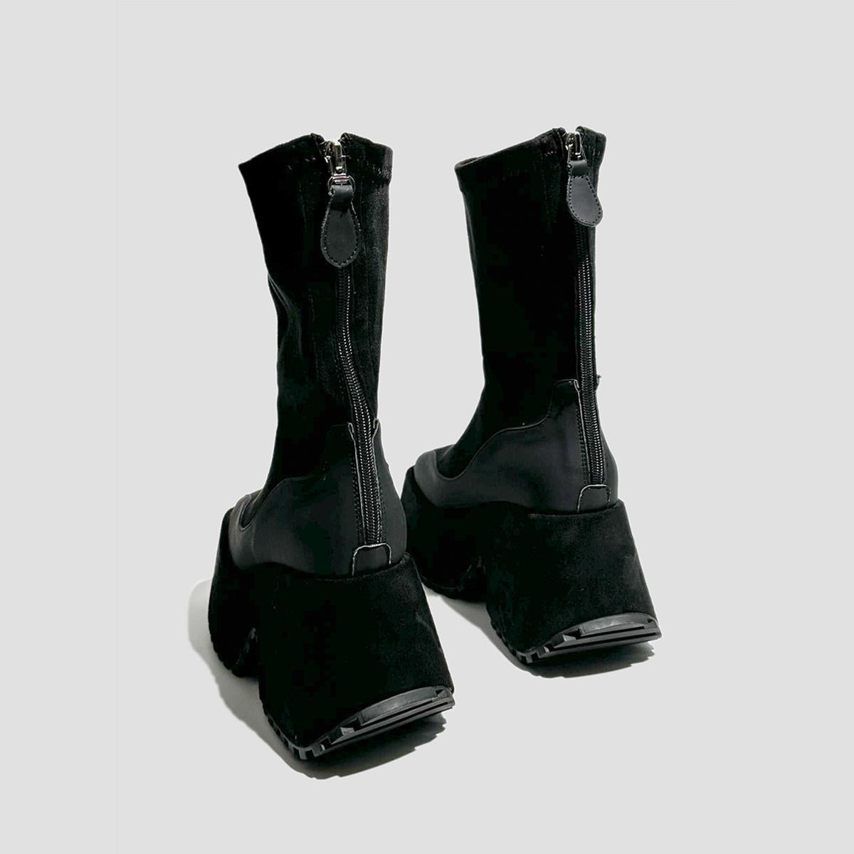 Futuristic Split-Sole Platform Boots