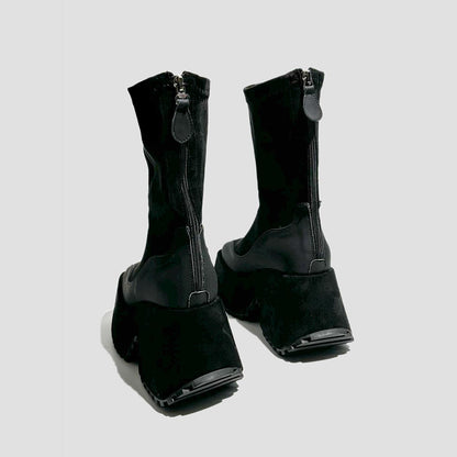 Futuristic Split-Sole Platform Boots