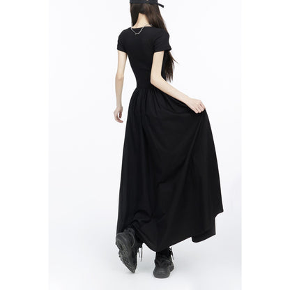 Scoop Neck Gathered Maxi Dress