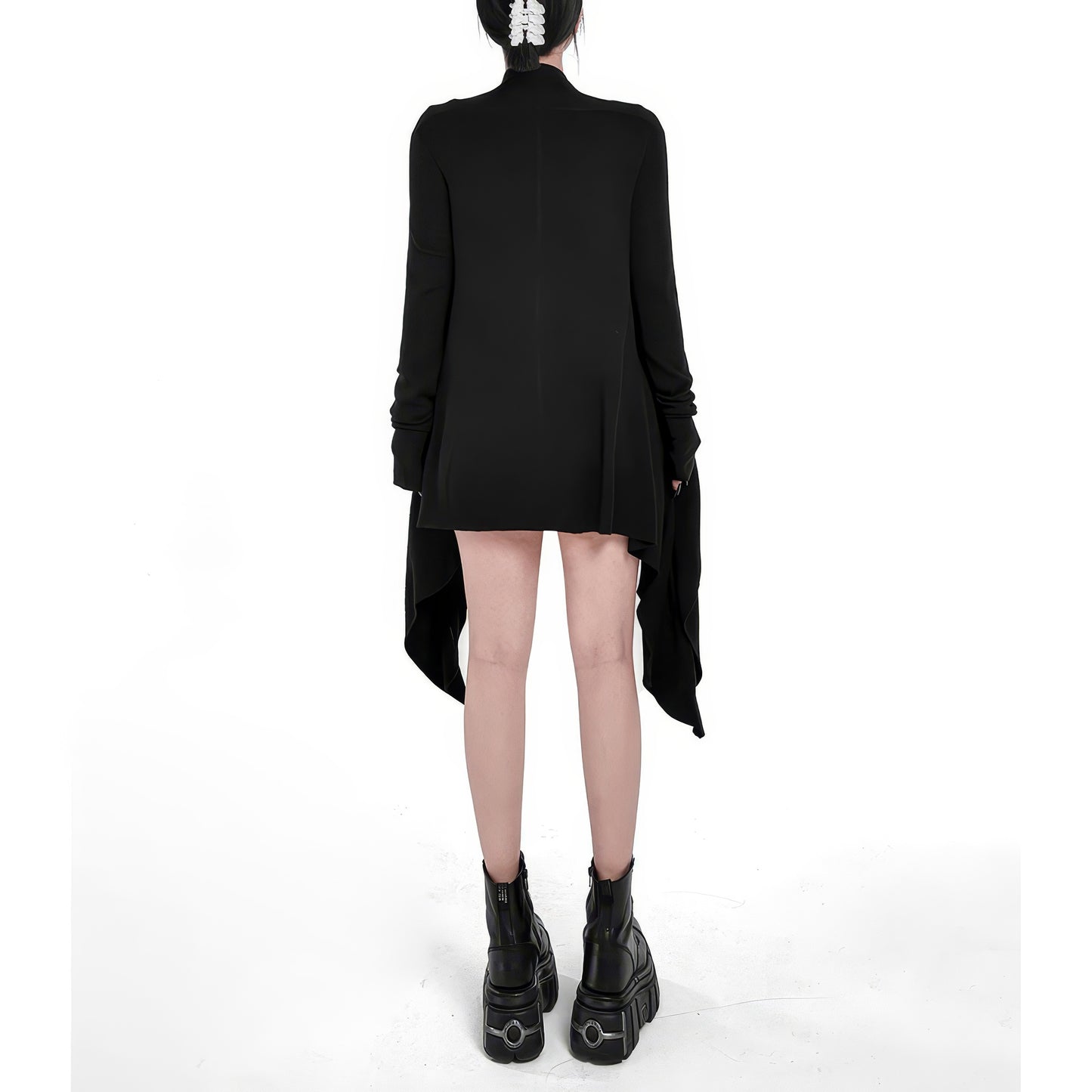 Asymmetrical Drape Long Cardigan