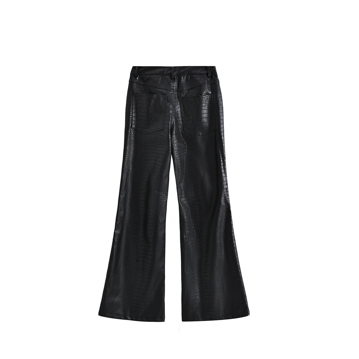 Croc-Embossed Faux Leather Pants