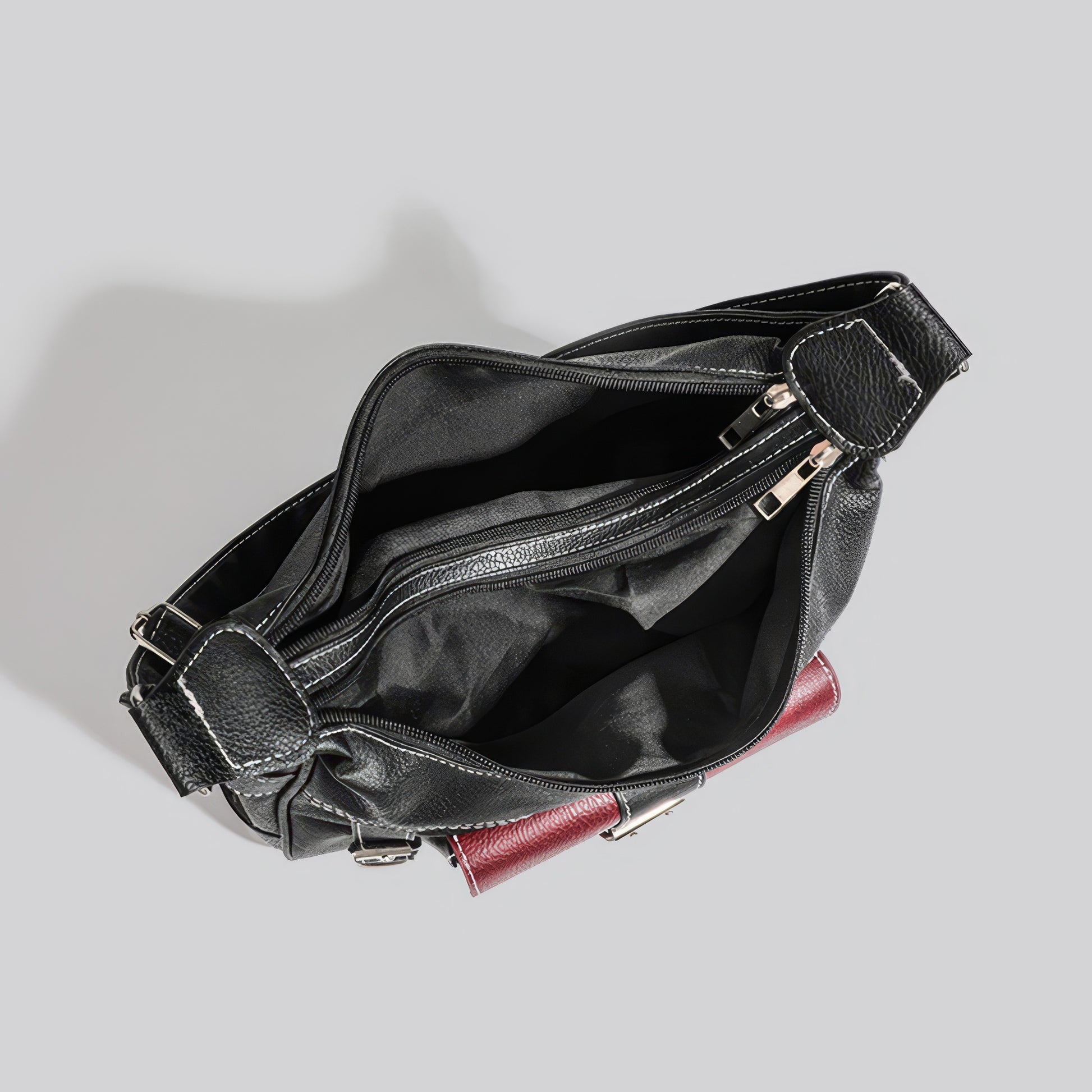 Colorblock Buckle Strap Shoulder Bag