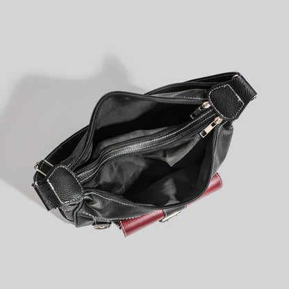 Colorblock Buckle Strap Shoulder Bag