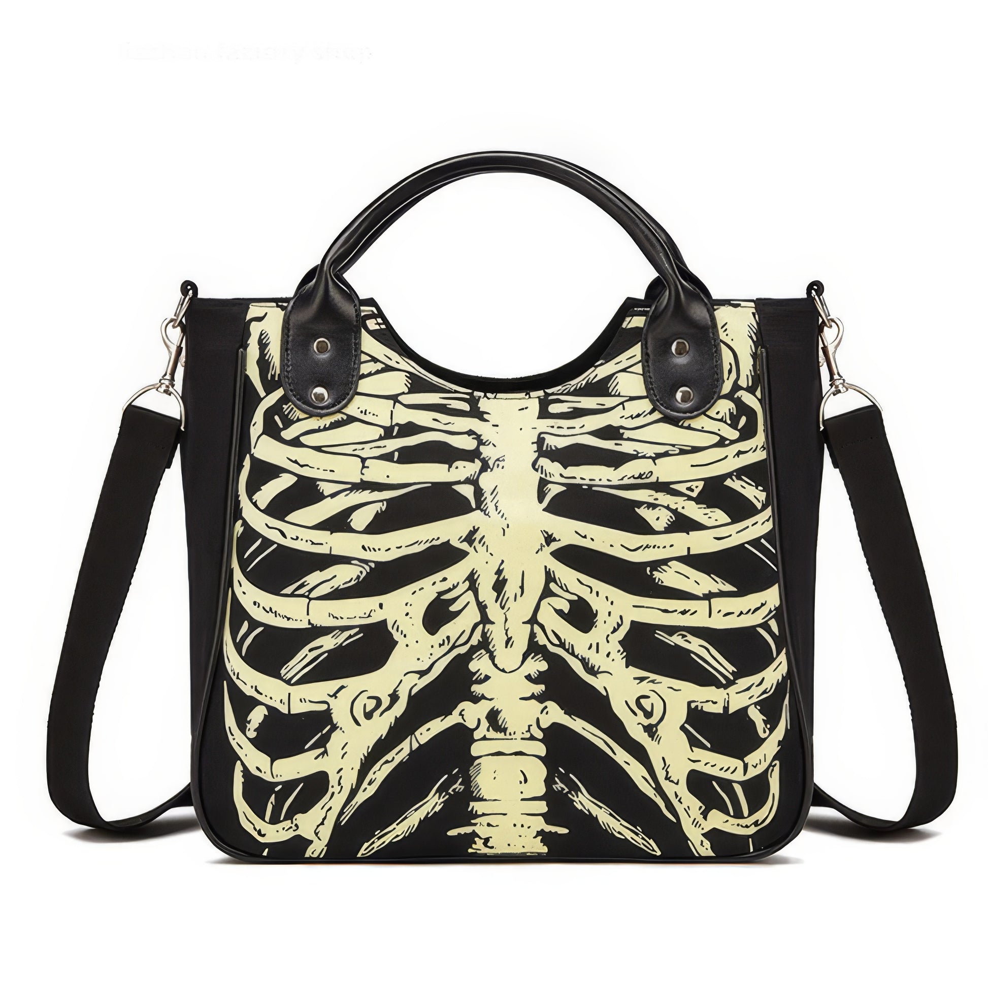 Glow Ribcage Print Shoulder Tote