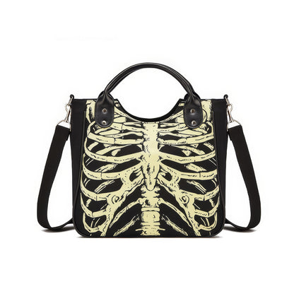 Glow Ribcage Print Shoulder Tote