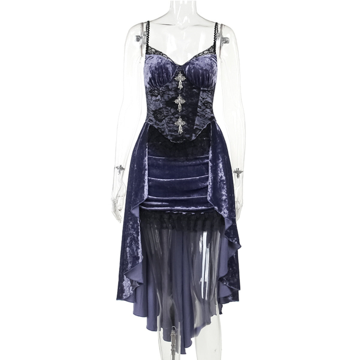 Velvet High-Low Corset Dress