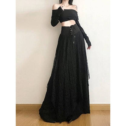 Corset Lace Maxi Skirt