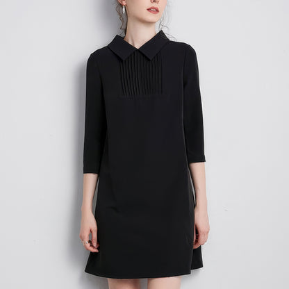 Pleated Collar A-Line Mini Dress