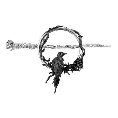 Black Rose Raven Hair Slide