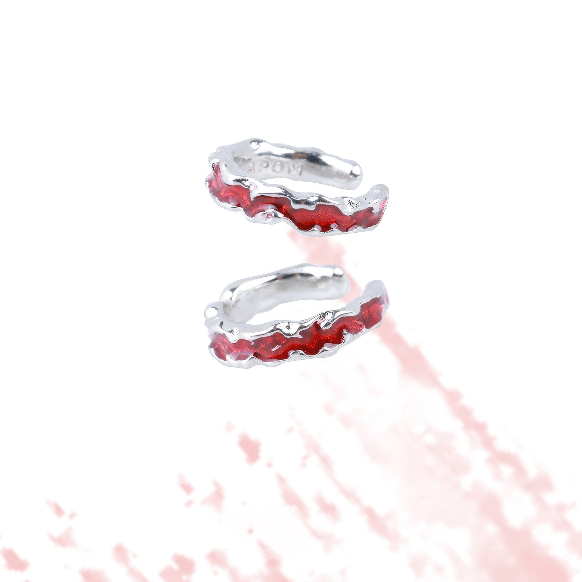 Molten Red Lava Hoop Earrings