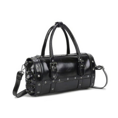3D Skull Embossed Barrel Shoulder Bag