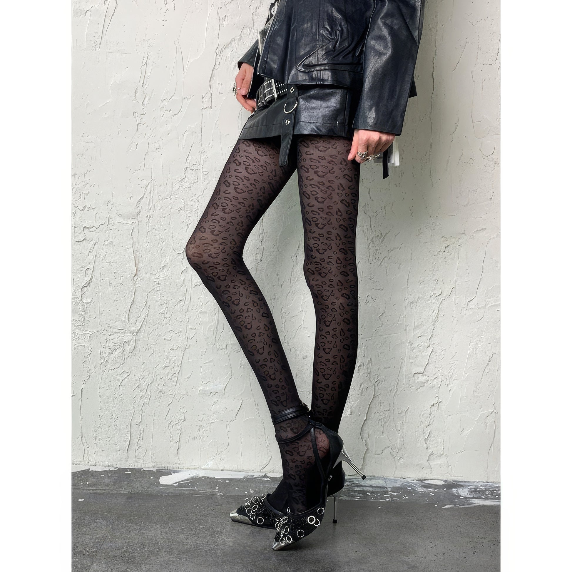 Sheer Leopard Pattern Tights