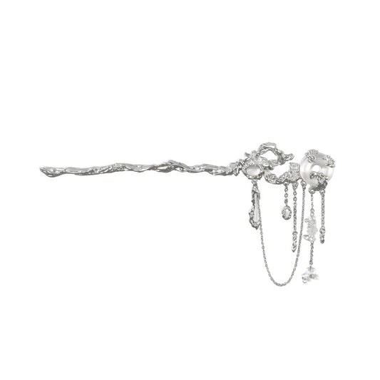 Pearl Drop Silver Hair Stick