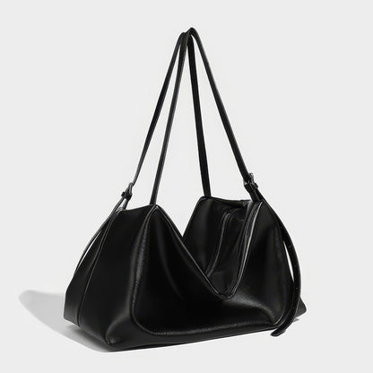 Pleated Soft Faux Leather Shoulder Bag