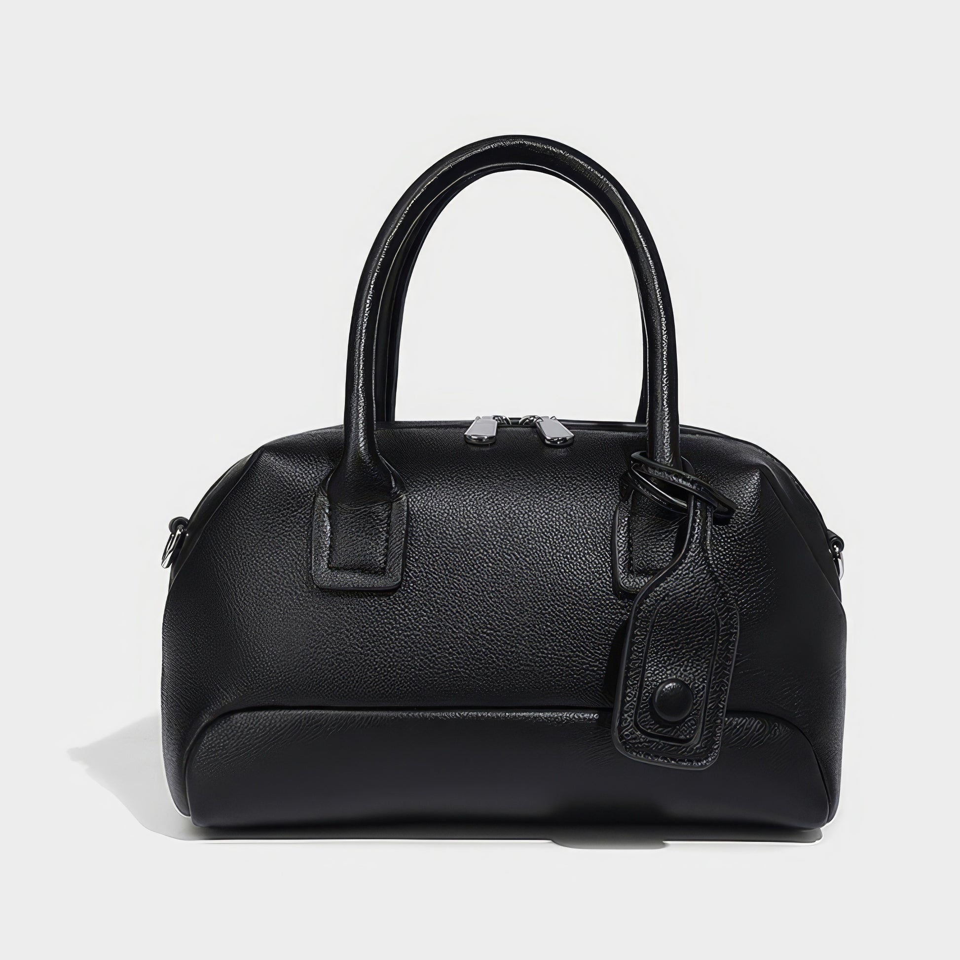 Pebbled Mini Boston Top Handle Bag