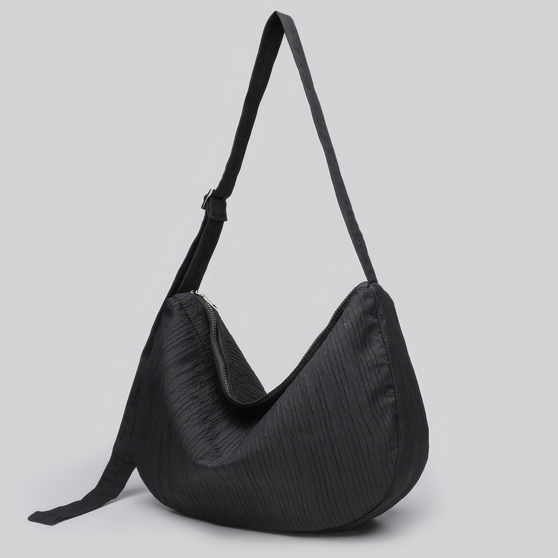 Textured Crescent Shoulder Bag
