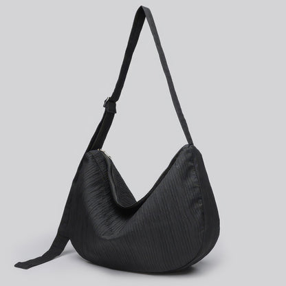 Textured Crescent Shoulder Bag