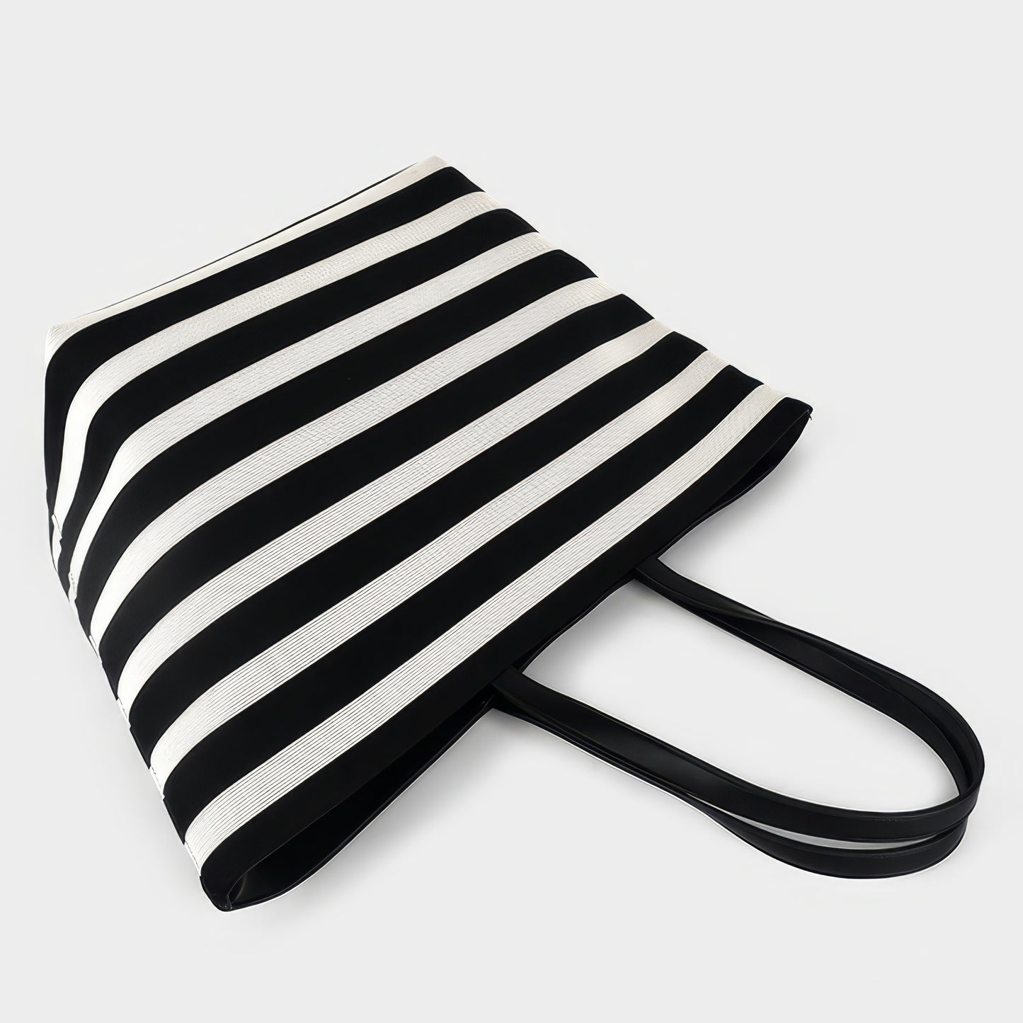 Striped Canvas Oversized Tote Bag