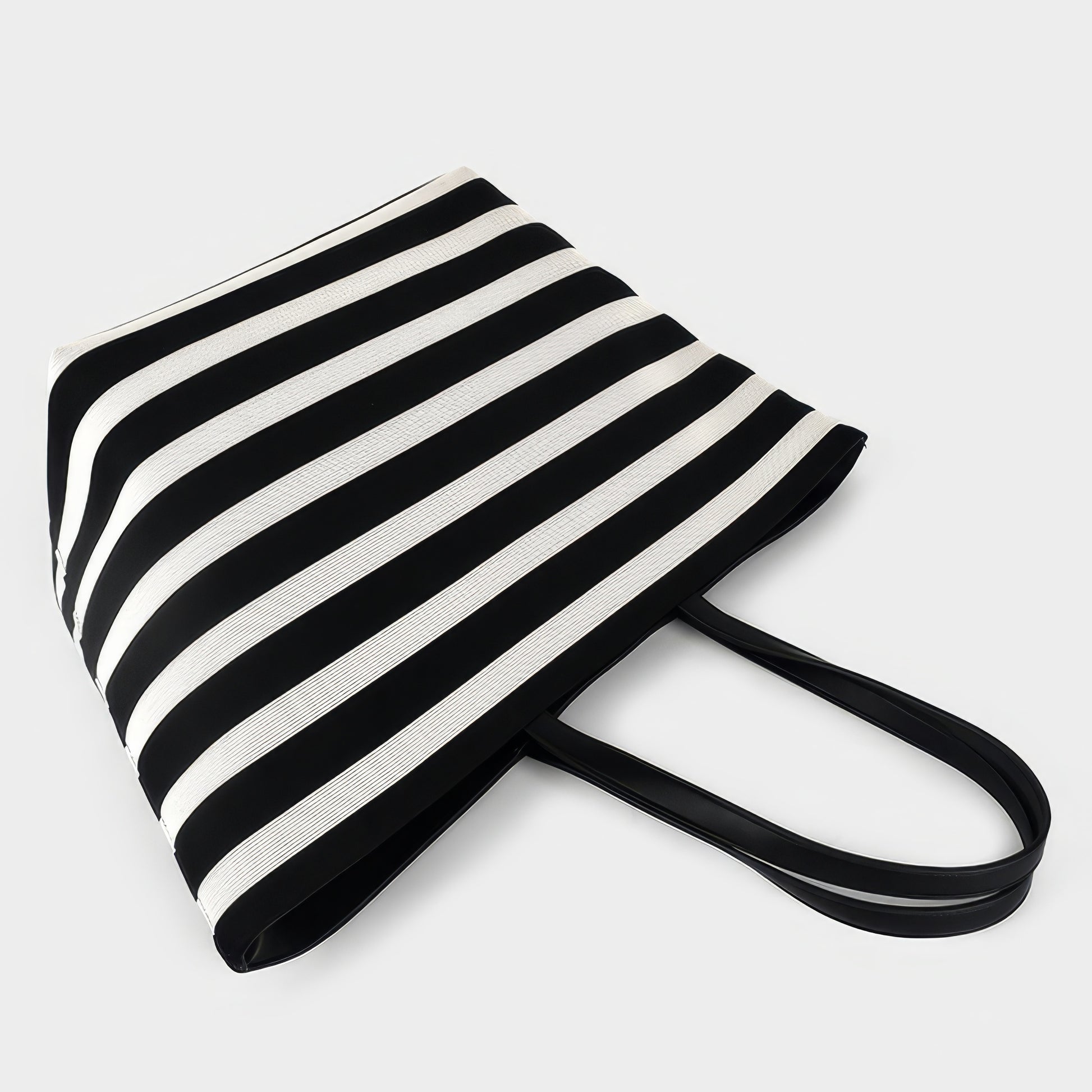 Striped Canvas Oversized Tote Bag