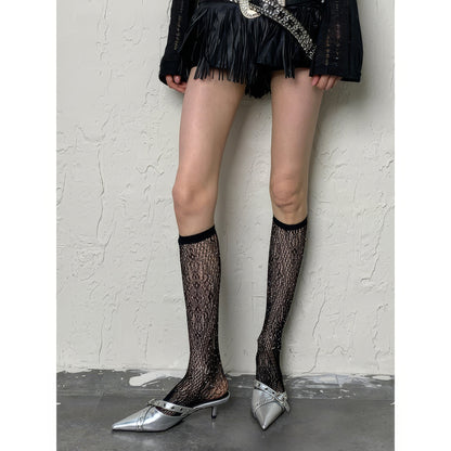 Glitter Mesh See-Through Socks