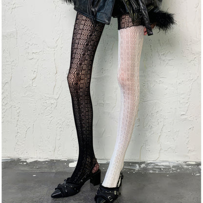 Two-Tone Lace Contrast Tights