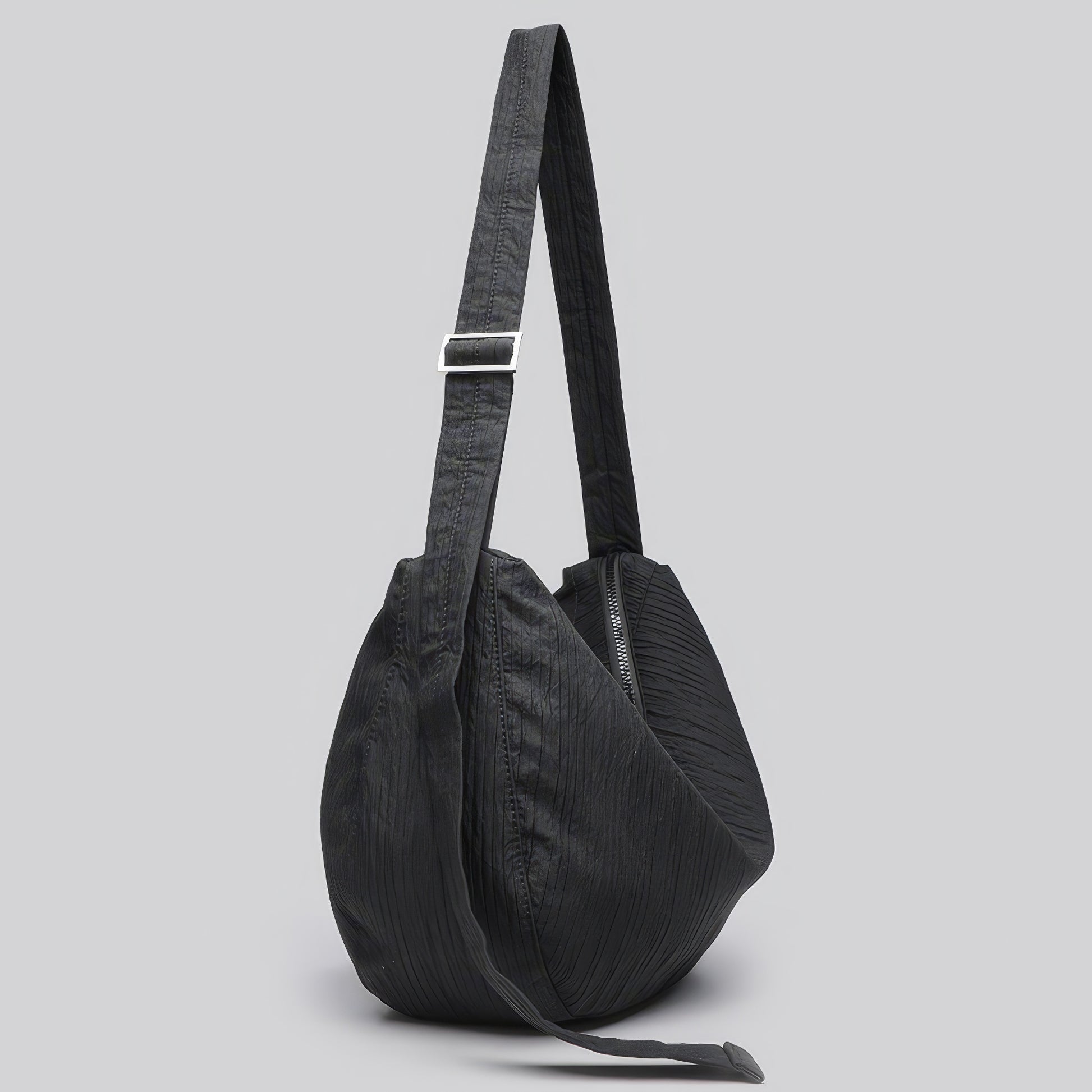 Textured Crescent Shoulder Bag