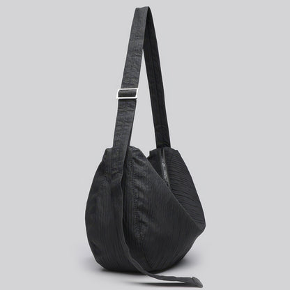Textured Crescent Shoulder Bag