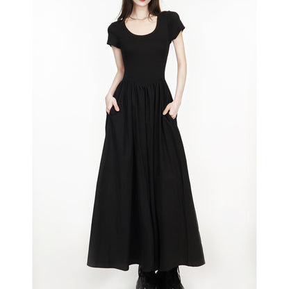 Scoop Neck Gathered Maxi Dress
