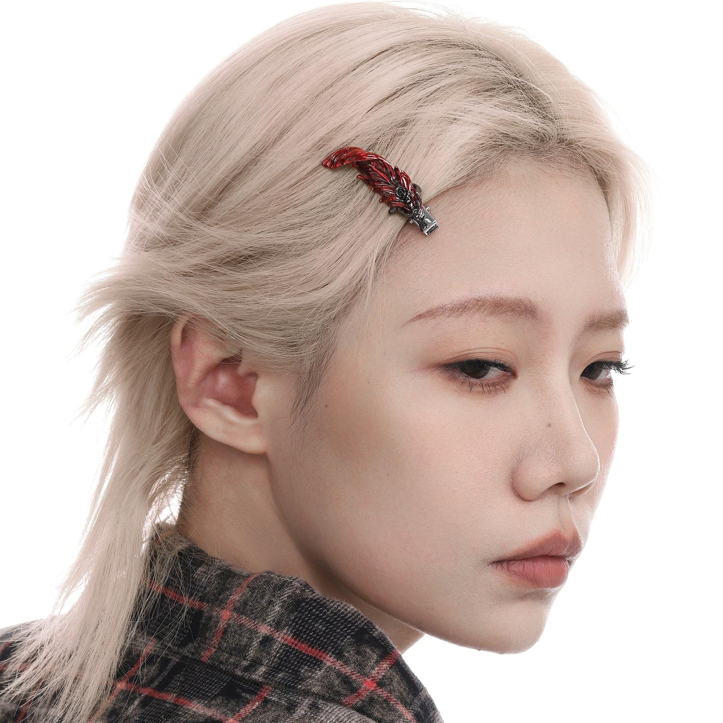 Flame Feather Metal Hair Clip