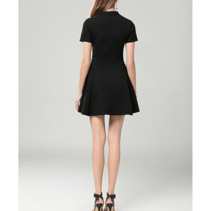 Flared V-Neck Tailored Mini Dress