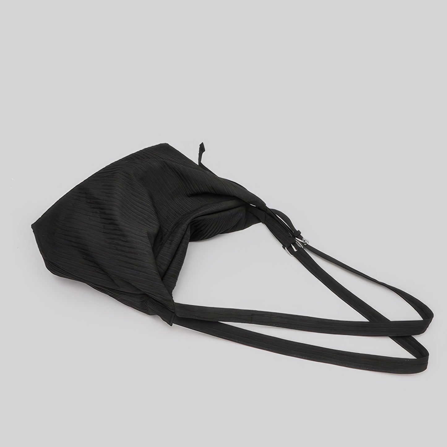 Pleated Fabric Buckle Strap Shoulder Bag
