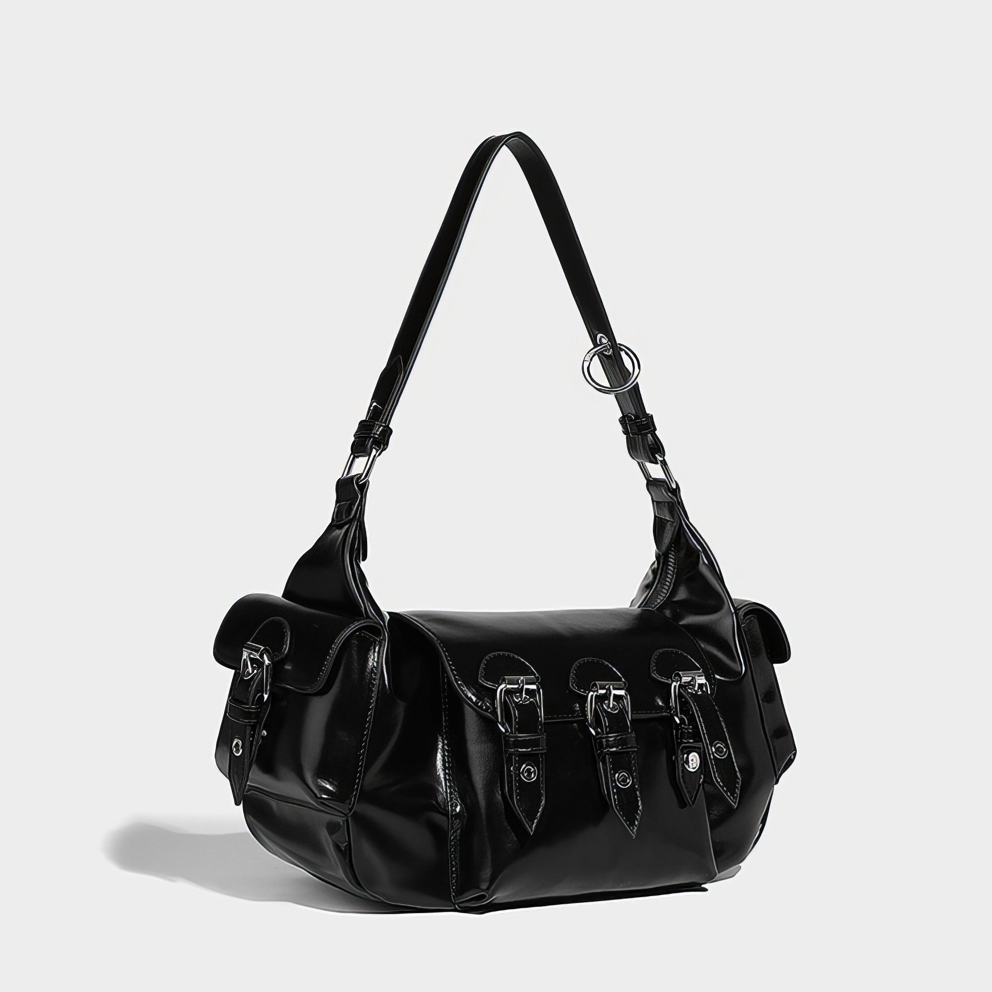 Triple Buckle Flap Barrel Bag