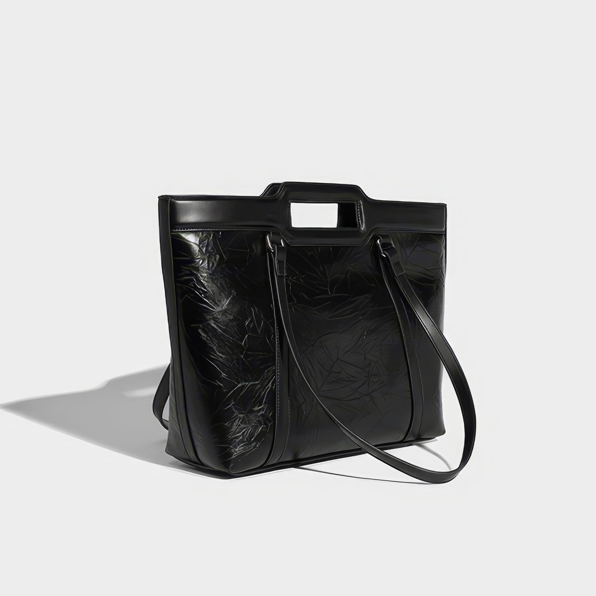 Structured Crinkle Texture Tote Bag