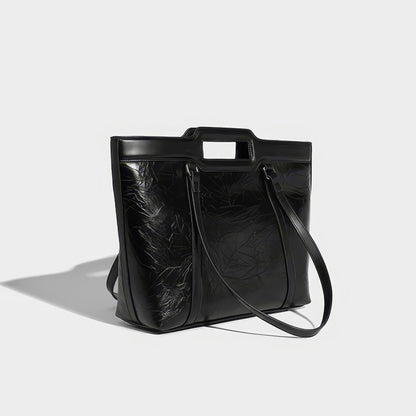 Structured Crinkle Texture Tote Bag