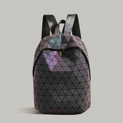 Geometric Reflective Prism Panel Backpack