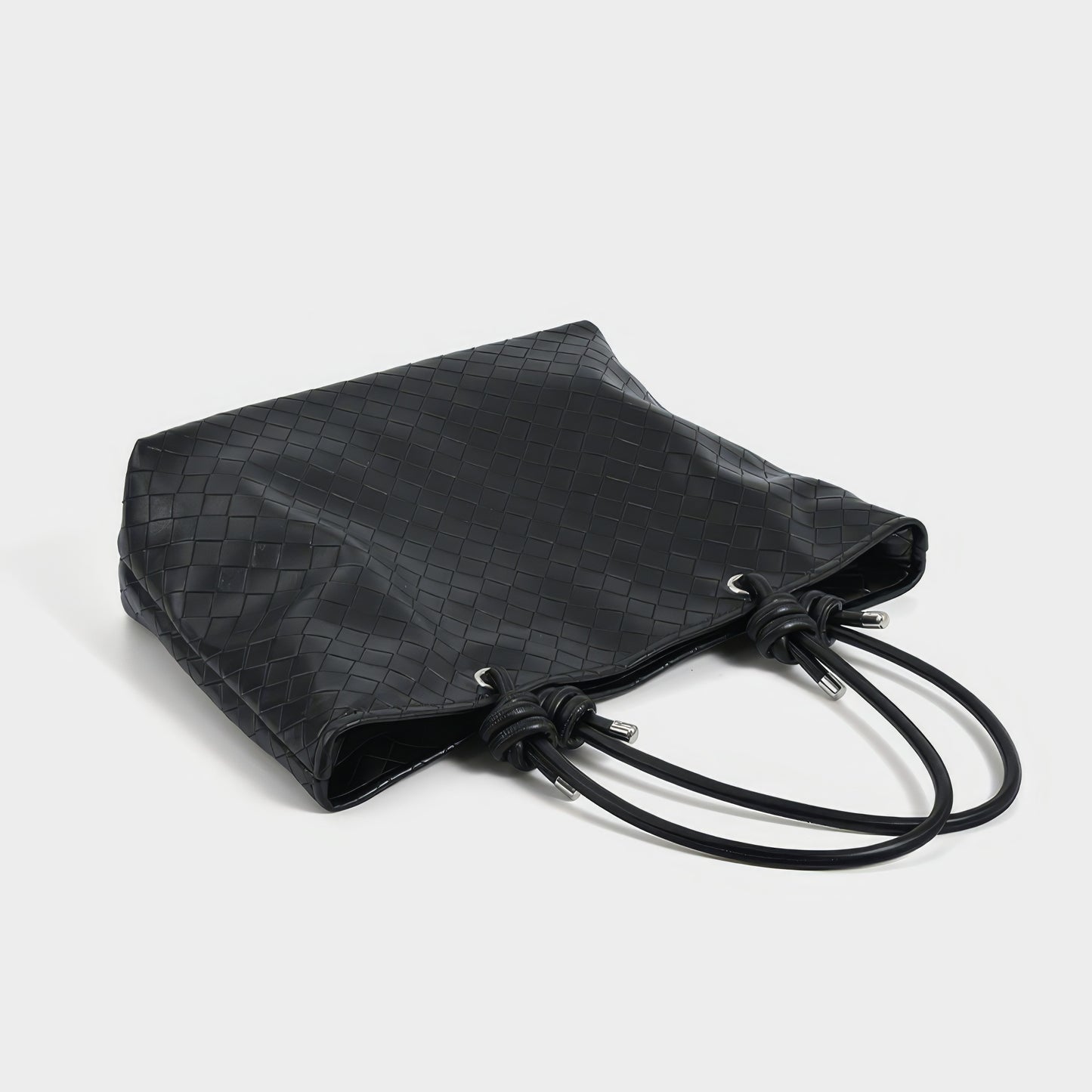 Woven Knot Handle Shoulder Bag
