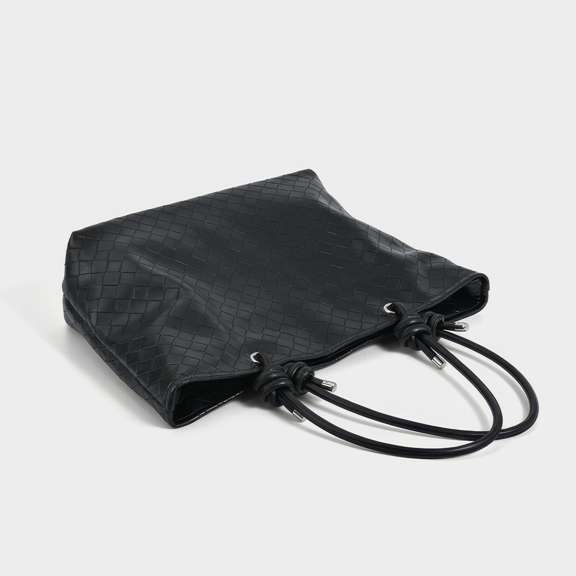 Woven Knot Handle Shoulder Bag