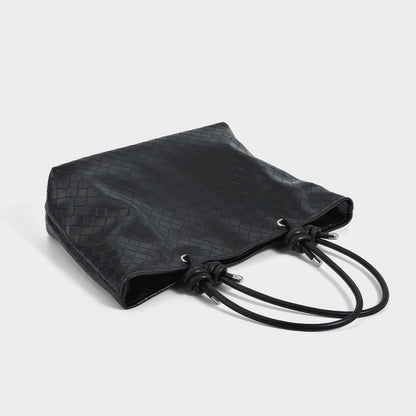 Woven Knot Handle Shoulder Bag