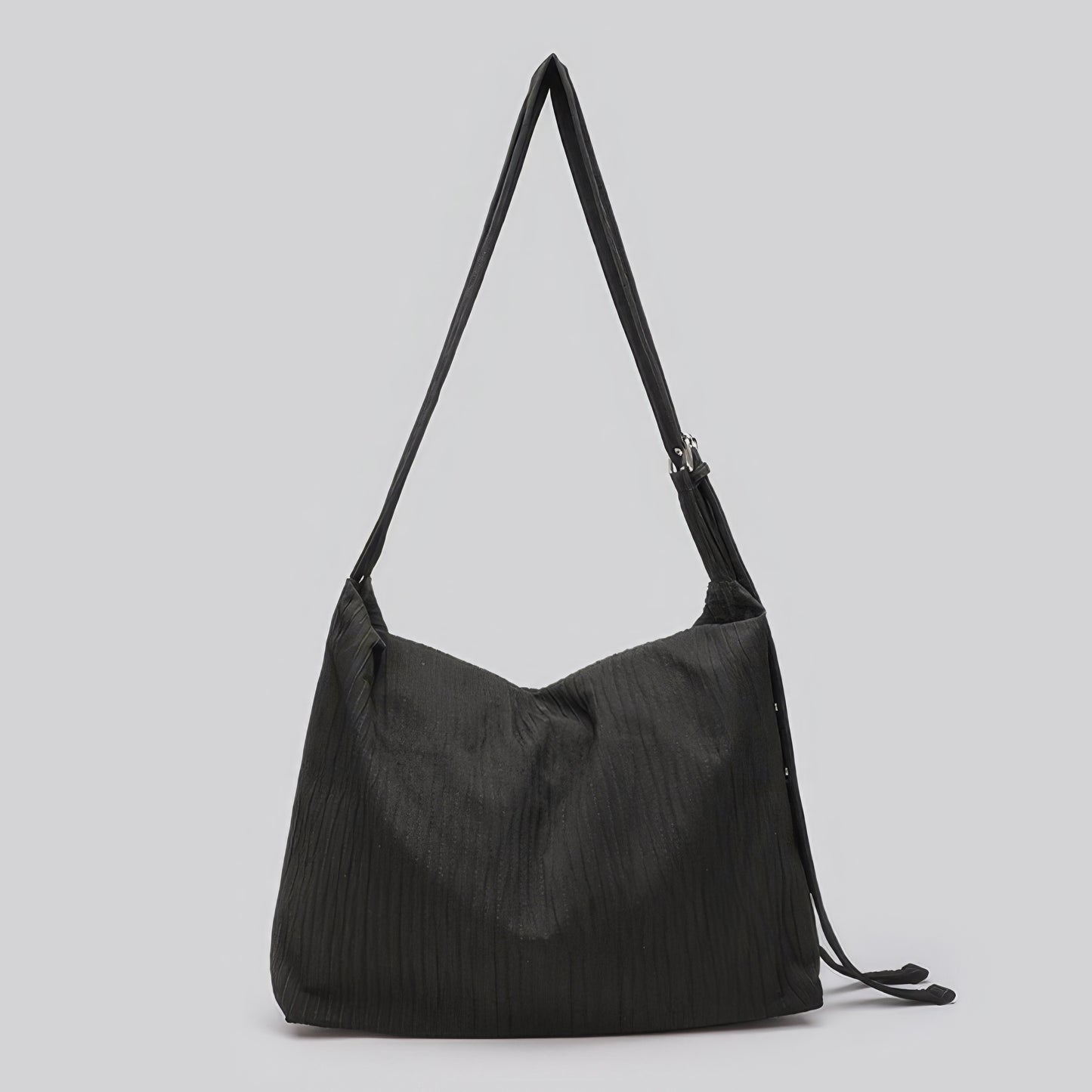 Pleated Fabric Buckle Strap Shoulder Bag