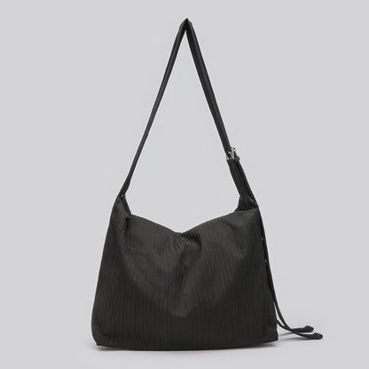 Pleated Fabric Buckle Strap Shoulder Bag