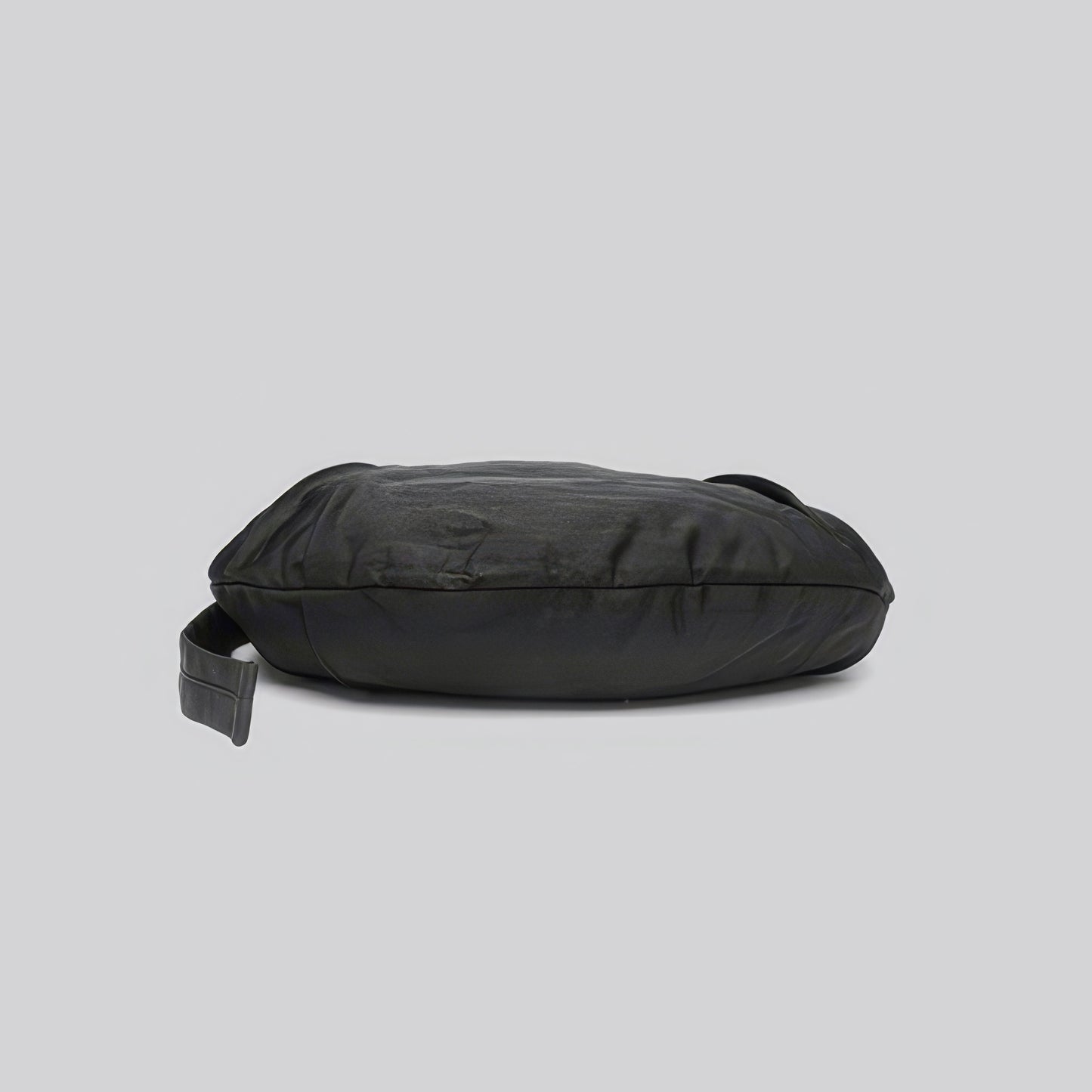 Draped Nylon Crescent Shoulder Bag