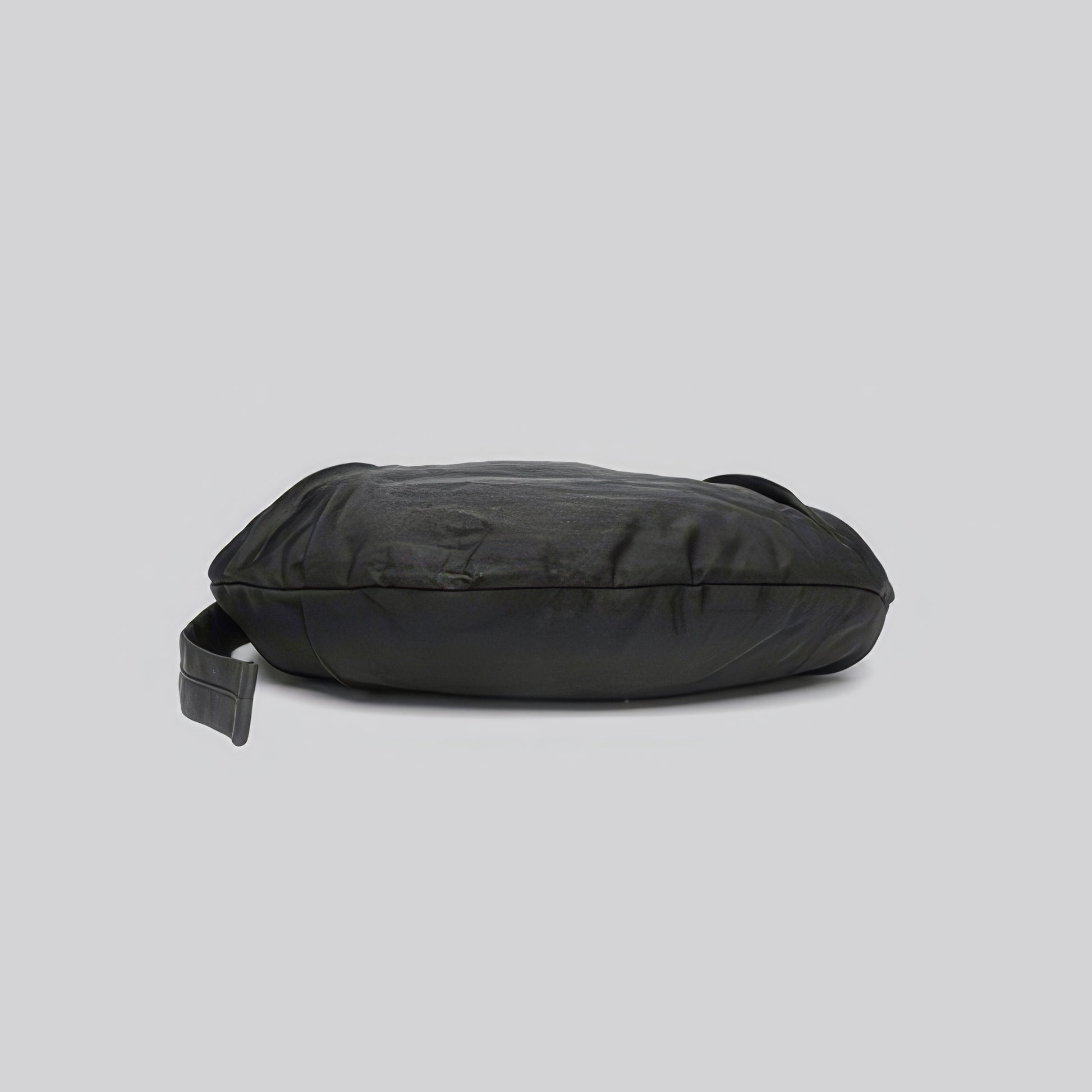 Draped Nylon Crescent Shoulder Bag